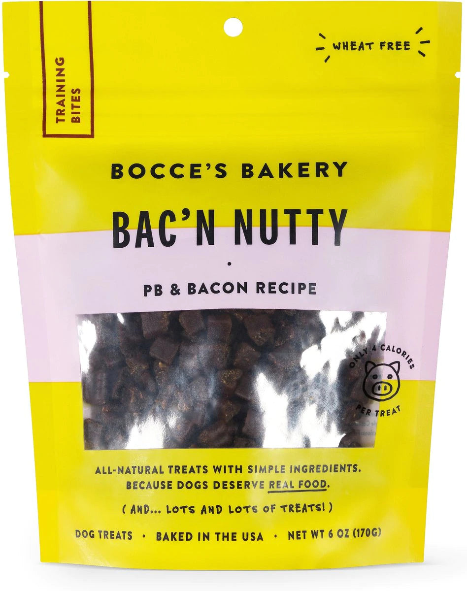 Bocce's Bakery Bac N Nutty Training Bites 6oz Go Healthy Pet