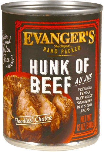 Evanger's Grain Free Hand-Packed Hunk of Beef - 13 oz.