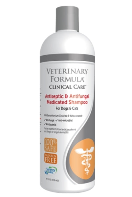 Synergy Labs Veterinary Formula Antiseptic & Antifungal Medicated Shampoo for Dogs & Cats - 16 fl. oz.