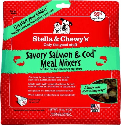 Stella & Chewy's Freeze Dried Savory Salmon & Cod Meal Mixers for Dogs