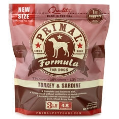 Primal Frozen Raw Canine Turkey & Sardine Formula Nuggets - 3 lbs