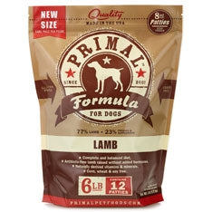 Primal Frozen Raw Canine Lamb Formula Patties - 6 lbs