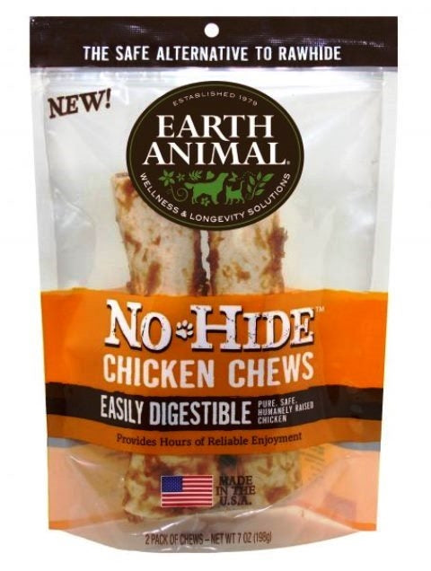 Earth Animal No-Hide 7" Chicken Dog Chew Treat - 2 Pack