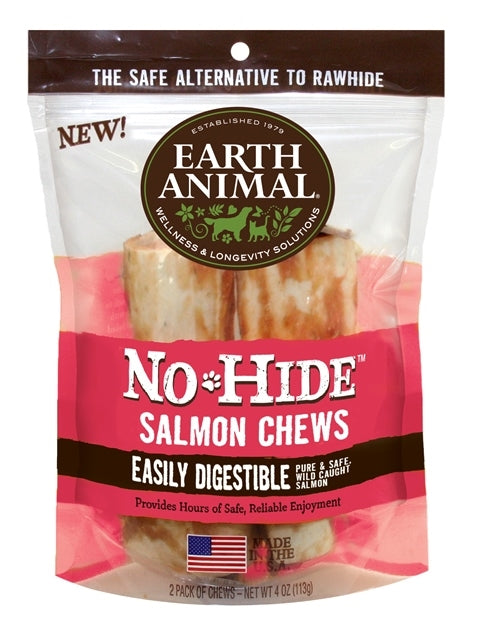 Earth Animal No-Hide 7" Salmon Dog Chew Treat - 2 Pack