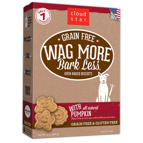 Cloud Star Grain Free Wags More Bark Less Biscuits with Pumpkin Dog Treats - 14 oz.