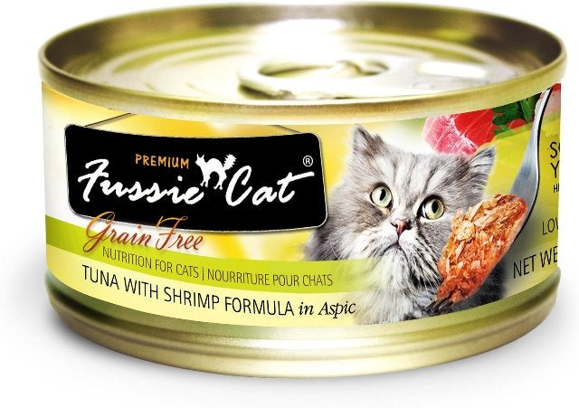 Fussie Cat Premium Grain Free Tuna with Shrimp - 2.82 oz.