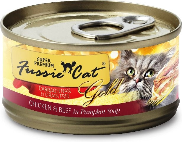 Fussie Cat Super Premium Grain Free Gold Chicken & Beef in Pumpkin Soup - 2.82 oz.