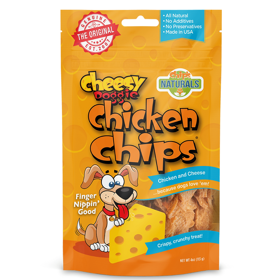 Chip's Naturals Cheesy Chicken Chips Dog Treats 4oz Go Healthy Pet