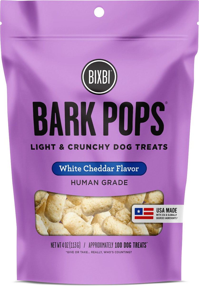 BIXBI Bark Pops Human Grade White Chedder Flavor Light Crunchy