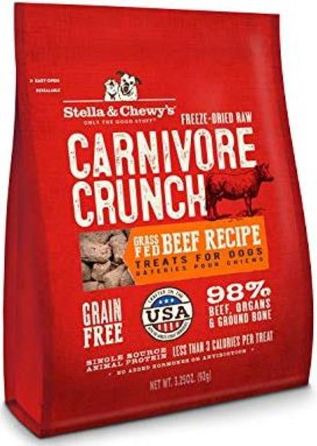 Stella & Chewy's Carnivore Crunch Grass-Fed Beef Recipe Dog Treats - 3.25 oz.