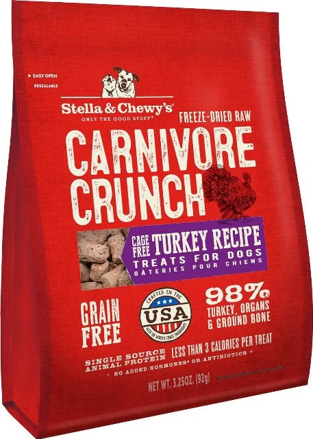 Stella & Chewy's Carnivore Crunch Cage-Free Turkey Recipe Dog Treats - 3.25 oz,treat