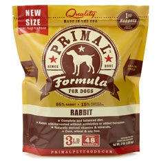 Primal Frozen Raw Canine Rabbit Formula Nuggets - 3 lbs