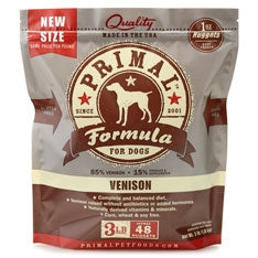 Primal Frozen Raw Canine Venison Formula Nuggets - 3 lbs