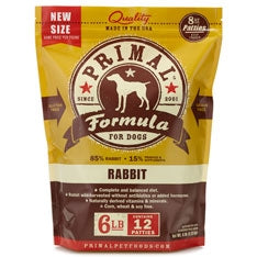 Primal Frozen Raw Canine Rabbit Formula Patties - 6 lbs