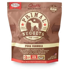Primal Frozen Raw Canine Pork Formula Nuggets - 3 lbs