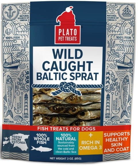PLATO Wild Caught Baltic Sprat Dog Treats - 3 oz.