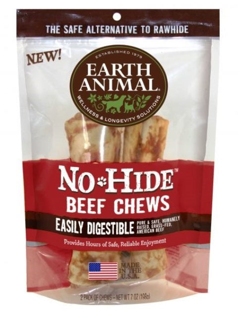 Earth Animal No-Hide 7" Beef Dog Chew Treat - 2 Pack