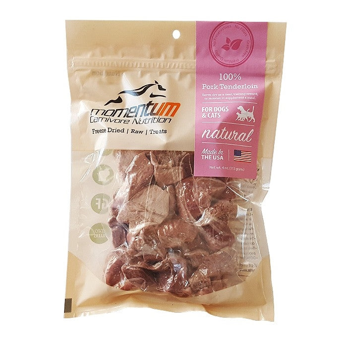 Momentum Carnivore Nutrition Freeze Dried Raw Pork Tenderloin Dog & Cat Treat - 4 oz.