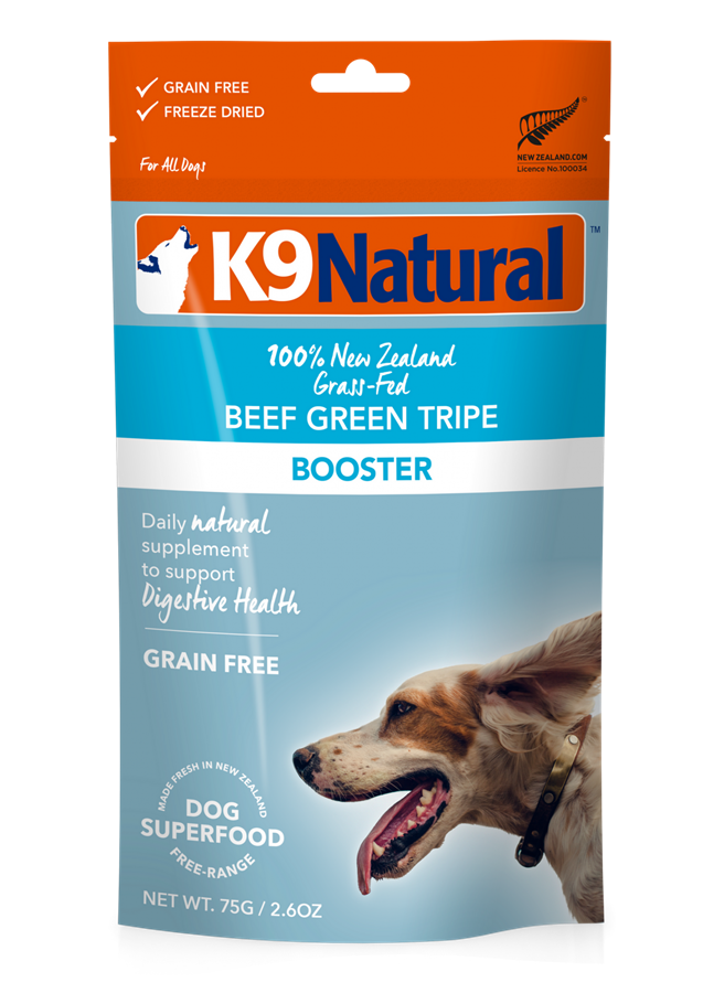 K9 Natural Freeze Dried New Zealand Grass-Fed Beef Green Tripe Booster for Dogs - 8.8 oz.