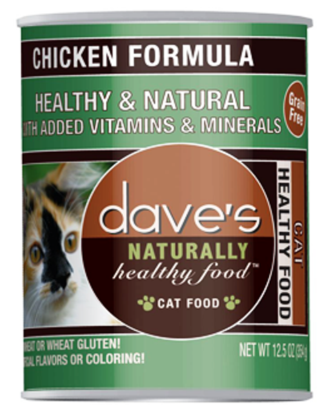 Dave's Naturally Healthy Grain Free Chicken Formula Cat Food - 12.5 oz.
