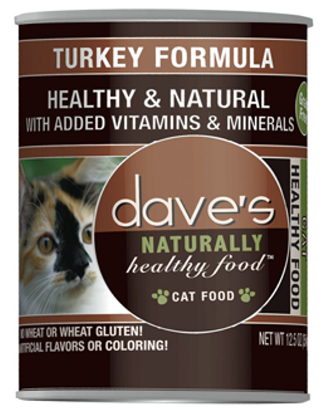 Dave's Naturally Healthy Grain Free Turkey Formula Cat Food - 12.5 oz.