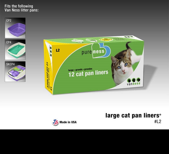 Vanness Pureness Large Cat Pan Liners - 12 Liners