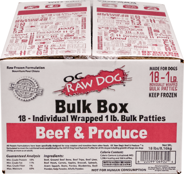 OC Raw Frozen Beef & Produce Patties Dog Food - 18-lbs – Go Healthy Pet